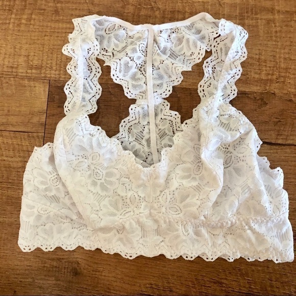 COPY - NWOT Felina white lace Razorback bralette.  Medium - Picture 1 of 7